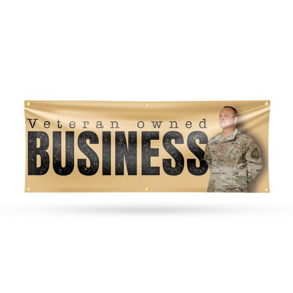 Signmission Veteran Owned Business, 24 Inch x 72 Inch, Vinyl Banner B-72-30915 - main