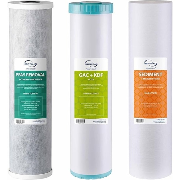 Ispring Replacement Filter Set for WGB32B-PFKS Whole House Water Filter System, SGS-Tested to Reduce Up to F3WGB32BPFKS - main