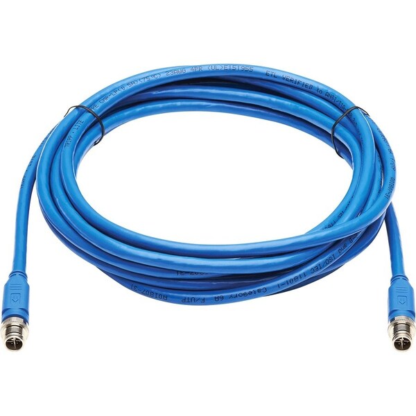 Eaton Tripp Lite Series M12 X-Code Cat6a 10G F/UTP CMR-LP Shielded Ethernet Cable M/M, IP68, PoE, NM12-6A1-05M-BL - main