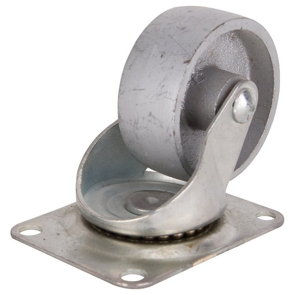 Prosource Swivel Caster, 3 in Dia Wheel, 1-1/4 in W Wheel, Steel Wheel, Gray, 250 lb, Steel Housing Material JC-S07 - main