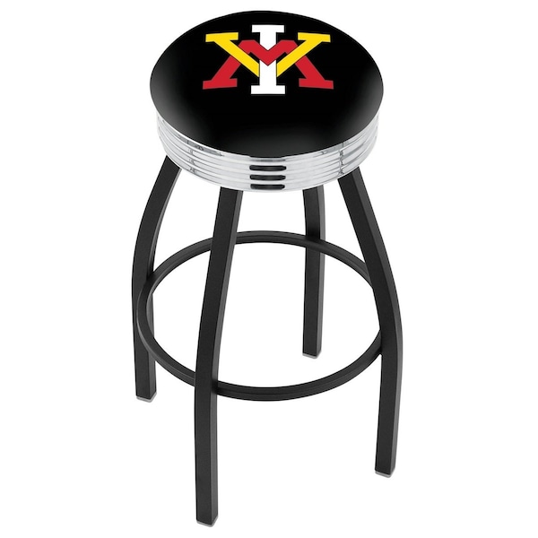 Holland Bar Stool Co 30" Blk Wrnkl Virginia Military Institute Swivel Bar Stool, Chrome Ring L8B3C30VAMilI - main