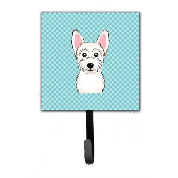 Carolines Treasures Checkerboard Blue Westie Leash and Key Holder BB1164SH4 - main