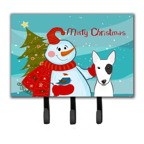 Carolines Treasures Snowman With Bull Terrier Leash and Key Holder BB1829TH68 - main