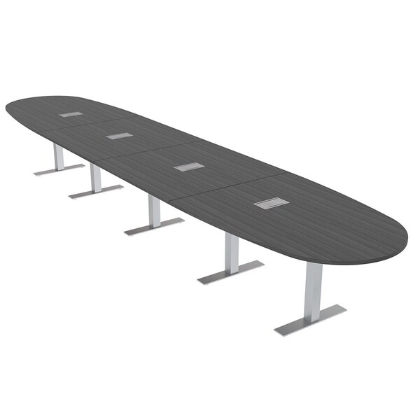 Skutchi Designs 18 Person Conference Table With Power Unit | 18' Boval Table | Harmony Series HAR-BOVL-48X216-T-WA7949-ESIL - main