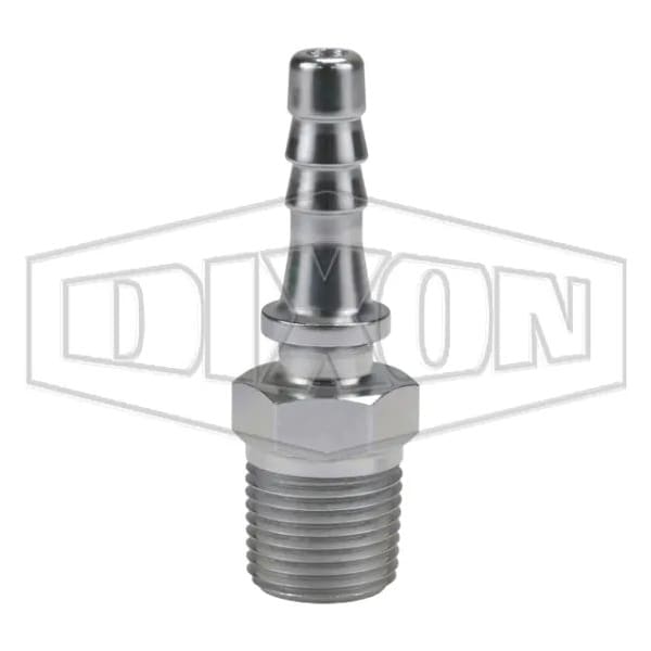 Dixon 3500 Nipple, 1/2 x 3/8 In, Mnpt x Hose Shank, Steel, Zinc Plated, Domestic 3508 - main