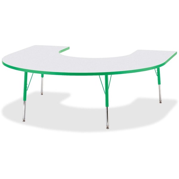 Jonti-Craft Berries Horseshoe Activity Table, 66 in. x 60 in., A-height, Freckled Gray/Green/Gray 6445JCA119 - main