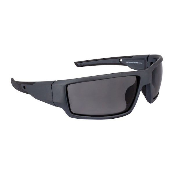 Crossfire Safety Glasses, Smoke Lens, Aluminum Gray Frame, Full-Frame, 1 PR 41291 - main