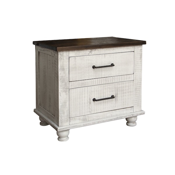 Homeroots 29" White Two Drawer Nightstand 527062 - main