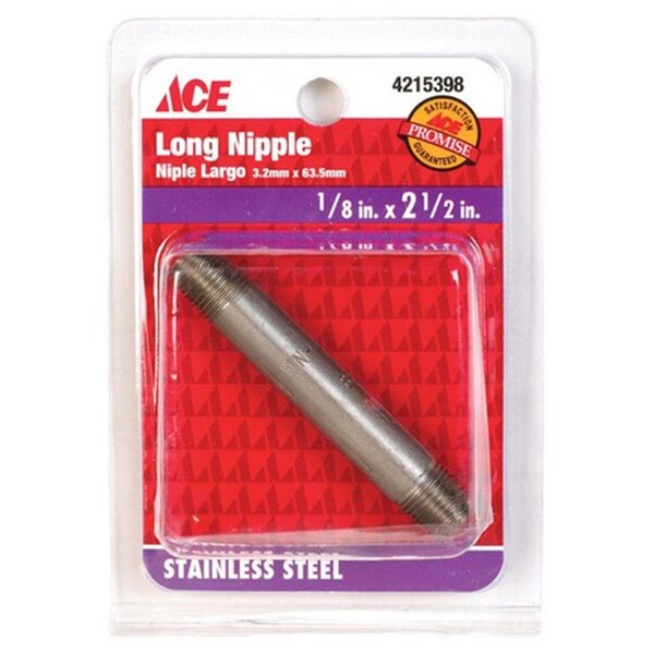 Smith-Cooper S8344NI001024CS 0.12 x 2.5 in. Stainless Nipple 4215398 - main