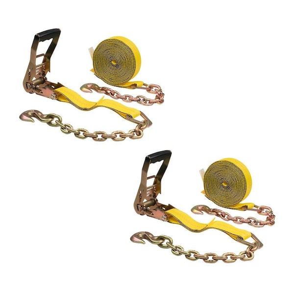 Mytee Products 2 in. x 30 ft. Ratchet Strap with Chain Anchor, 2PK RS230Cx2 - main