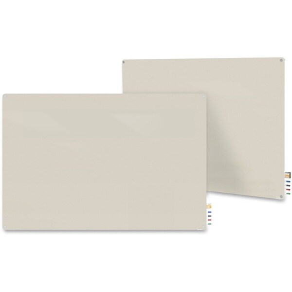 Ghent Dry Erase Board, Glass, 36 in, 48 in, No Frame Frame, Gray, Gloss HMYRM34GY - main