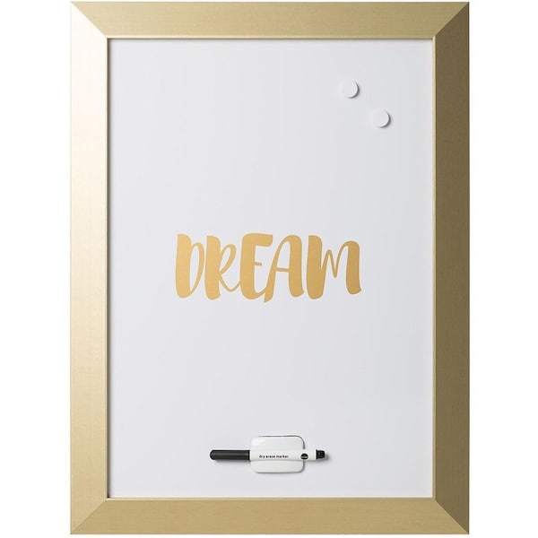 Mastervision Magnetic Dry-Erase, "Dream" Quote, Gold Metallic Frame, 18" X 24" MM04443612 - main
