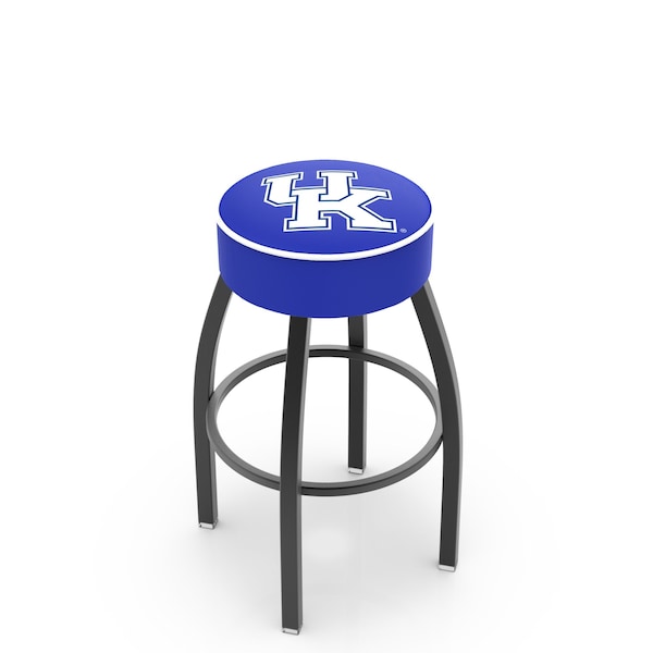 Holland Bar Stool Co 30" 4" Kentucky "UK" Cushion Seat, Blk Wrinkle Base Swivel Bar Stool L8B130UKY-UK - main
