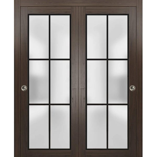 Sartodoors Sliding Closet Bypass Doors with Hardware Planum 2122 56x84 (2* 28x84) Solid Core Modern Interior PLANUM2122DBD-CA-56 x 84 (2* 28x84) - main