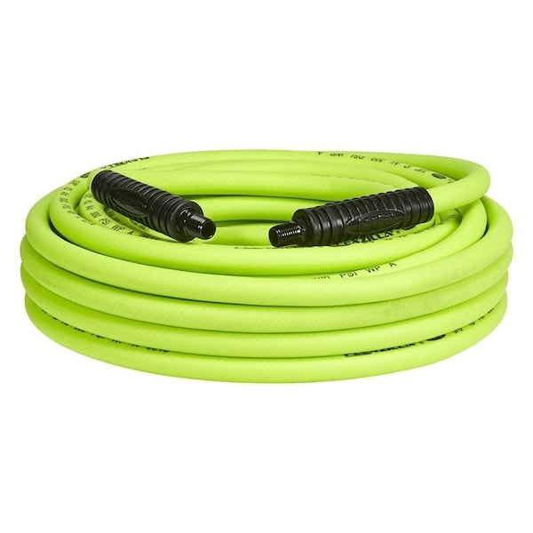 Flexzilla HFZ3850YW2 Premium Air Hose, 38 in ID, 50 ft L, MNPT, 300 psi Pressure, Polymer, Green HFZ3850YW2-N/CA - main
