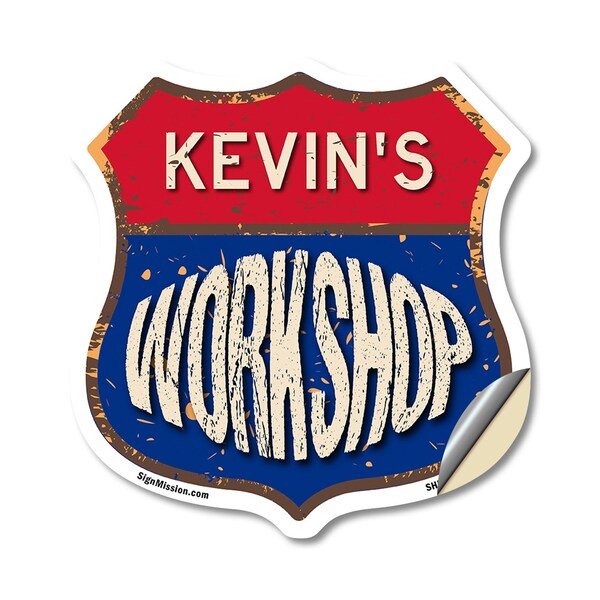 Signmission Kevin's Workshop, 18 Inch X 18 Inch, Vinyl Decal SHI-D-18-489-KEVIN - main