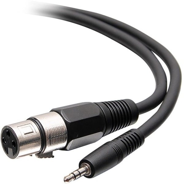 C2G 1.5ft / 18in 3-Pin XLR to TRS 1/8" 3.5mm AUX Audio Cable - M/F C2G41468 - main