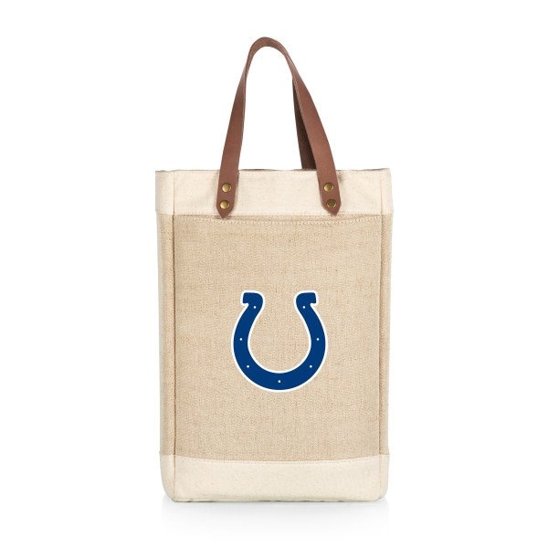 Picnic Time Family Of Brands NFL Indianapolis Colts - Pinot Jute 2 Bottle Insulated Wine Bag 539-02-187-144-2 - main