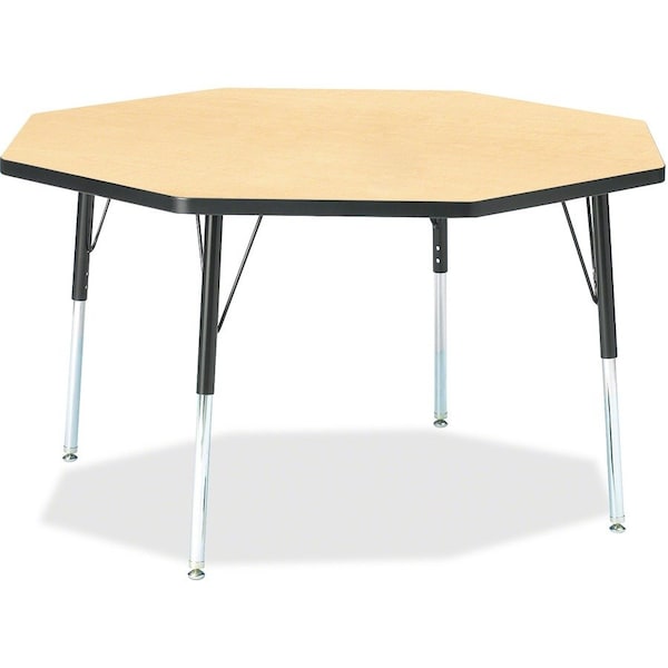 Jonti-Craft Berries Octagon Activity Table, 48 in. x 48 in., A-height, Maple/Black/Black 6428JCA011 - main