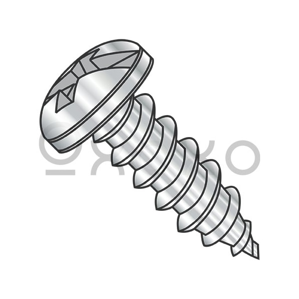 Oxoxo 10-12X1/2 Combination (slot/phil) Pan Self Tap Screw Type A Full Thread 18 8 Stainless Ste, 4000PK 492202 - main