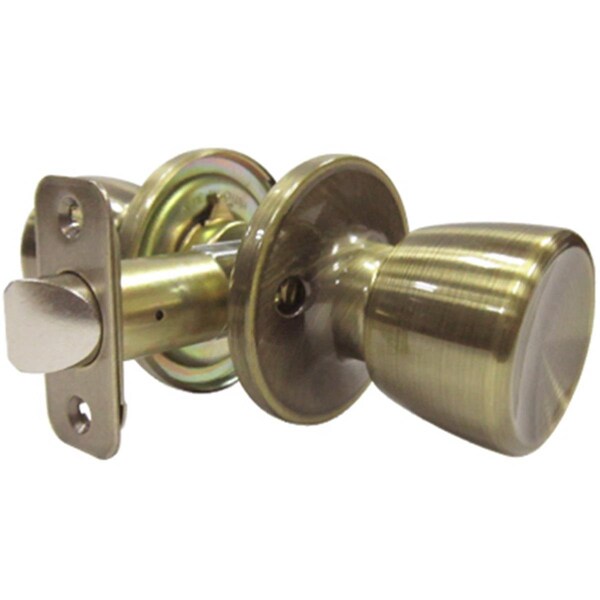 Taiwan Fu Hsing Industrial TruGuard Medium Tulip Style Knob Passage Lockset, Antique Brass 221817 - main