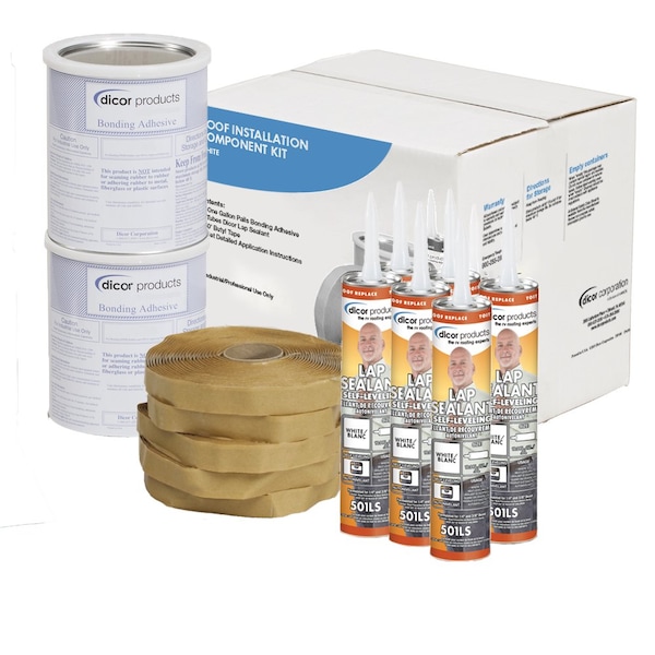 Dicor For Installation Of White EPDM And TPO, RV Roof Membrane W/ 2 Gal Water Based Adhesive 401-CK - main