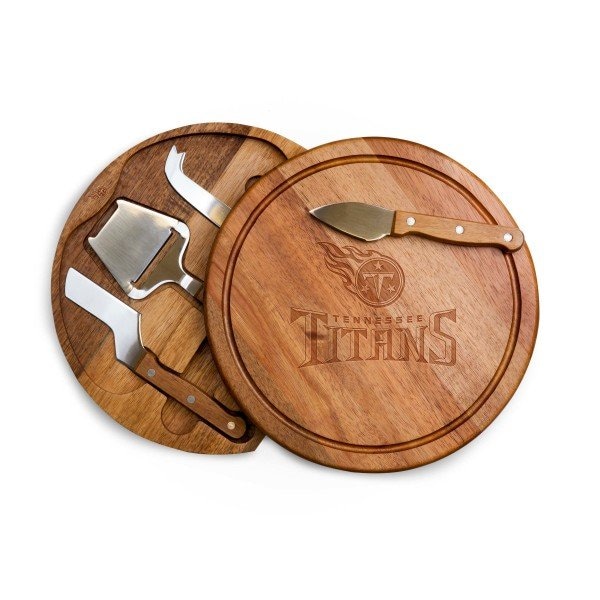 Picnic Time Family Of Brands Tennessee Titans - Acacia Circo Cheese Cutting Board & Tools Set, (Acacia Wood) 855-04-512-313-2 - main