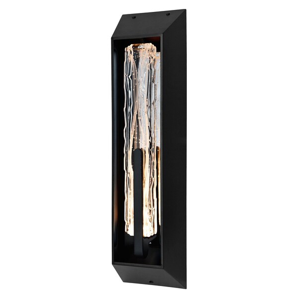 Cwi Lighting Curva Integrated LED 24in Sand Black Outdoor Wall Light with Handcrafted Glass 1725W24-1-101-B - main