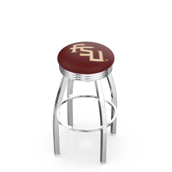 Holland Bar Stool Co 30" Chrome Florida State (Script) Swivel Bar Stool, Accent Ring L8C3C30FSU-FS - main