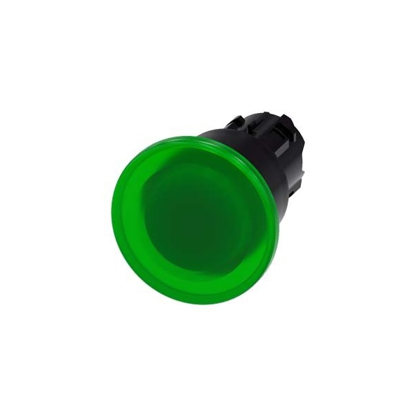 Siemens Illuminated mushroom pushbutton, 22 mm, round, plastic, green, 40 mm 3SU1001-1BA40-0AA0 - main