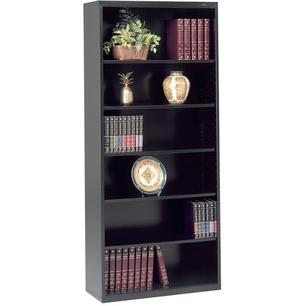 Tennsco 6-Shelf Stationary Bookcase, 78"x34-1/2" Black B-78BK - main