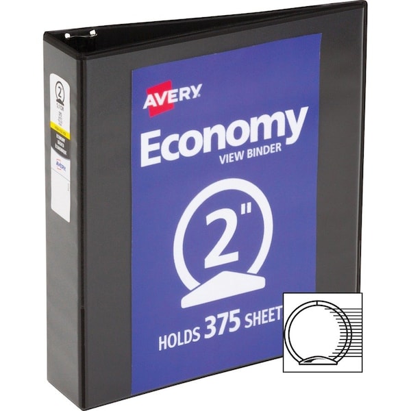 Zoro Select 2" Round Economy Binder, Black, 11 x 8.5 AVE05730 - main