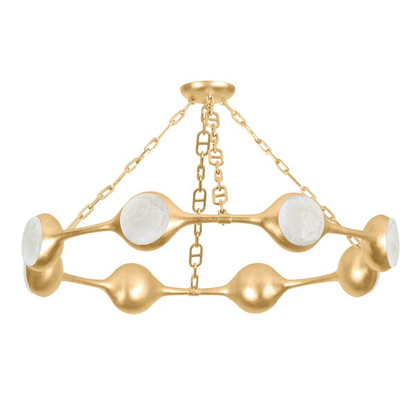 Corbett Lighting Noz Nozawa X Riviere 8 Light Chandelier 40 In. Vintage Gold Leaf 465-40-VGL - main
