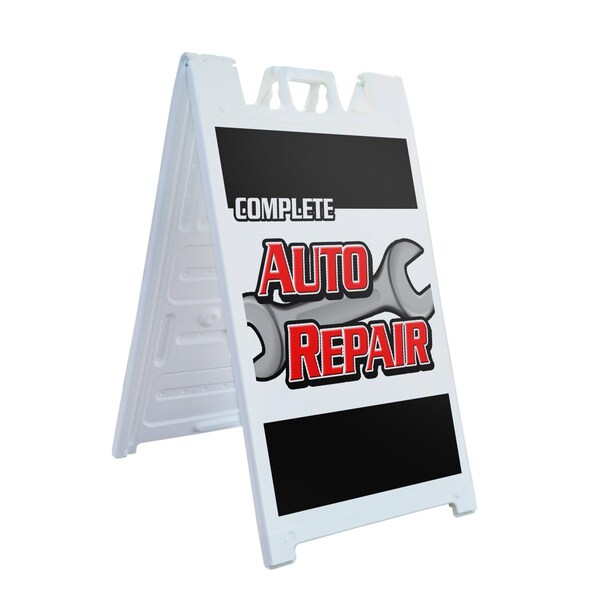 Signmission Complete Auto Repair, A-Frame & 2 Decals Installed, Heavy-Duty Plastic Frame SBHD-D-2436-Complete Auto Repair - main