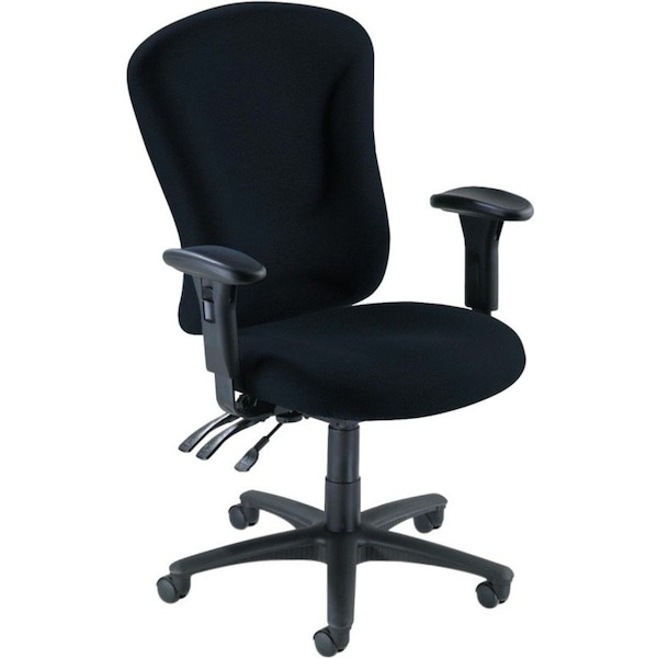 Lorell Fabric Task Chair, 18.70", Adjustable Arms, Black LLR66153 - main