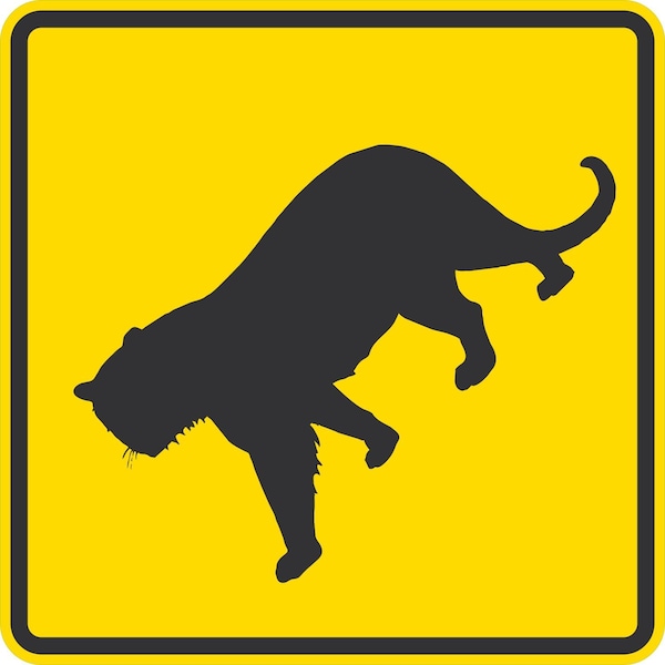 Lyle Tiger Crossing Symbol, 24x24, Diamond Grade, Yellow G-12333-DG_24x24 - main