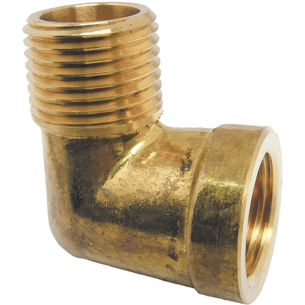 Westlake Pipe & Fittings 1/2'' FPTx1/2'' MPT 90 Deg. Street Brass Elbow, 1/4 Bend 17-9077 - main