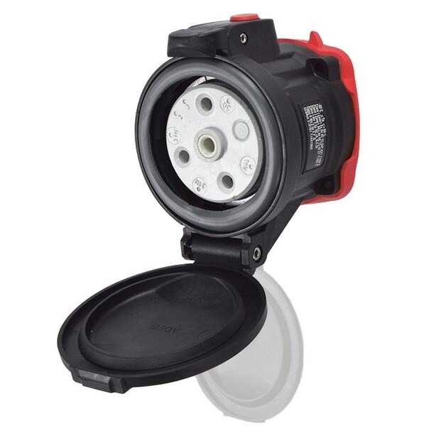 Meltric DXN60 RECEPTACLE POLY BLACK SIZE 3 IP 66/67 3P+G 60 A 480 VAC 60 Hz NO AUX 22-64043 - main