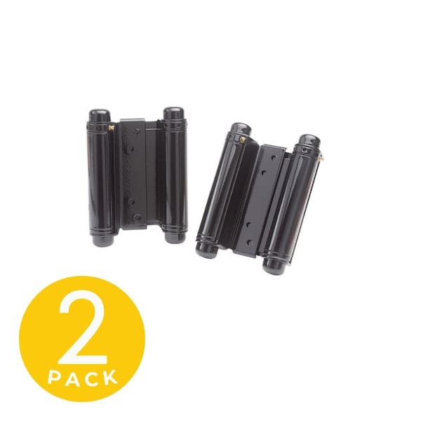 Trans Atlantic Co. 5 in. Black Double Acting Barrel Spring Square Corner Door Hinge with Fixed Pin - Pack of 2 DH-TAN5005-BK - main