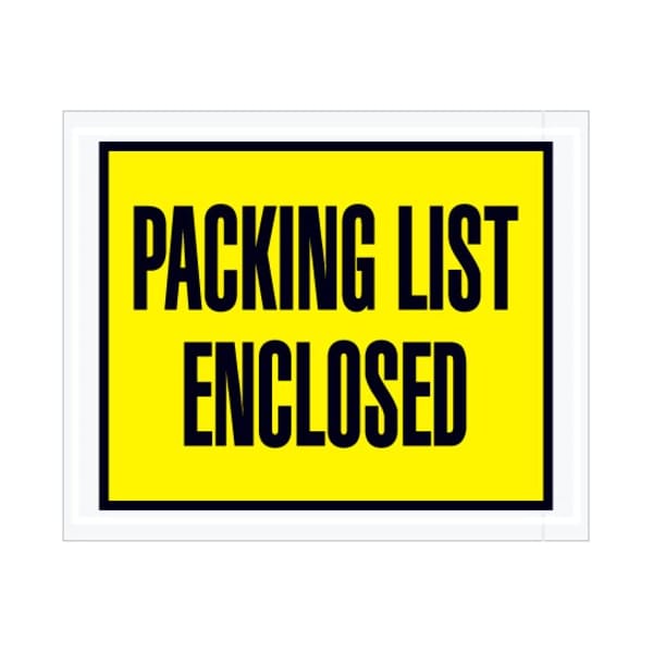 Zoro Select Packing List Envelopes, Yellow, PK1000 PL401 - main