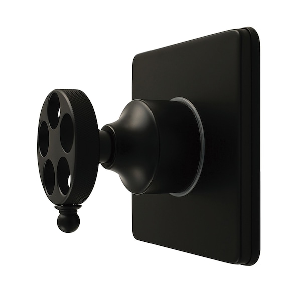 Kingston Brass Single-Handle Six-Way Diverter Valve with Knurled Handle and Square Trim Kit, Matte Black KS4040RKZ - main