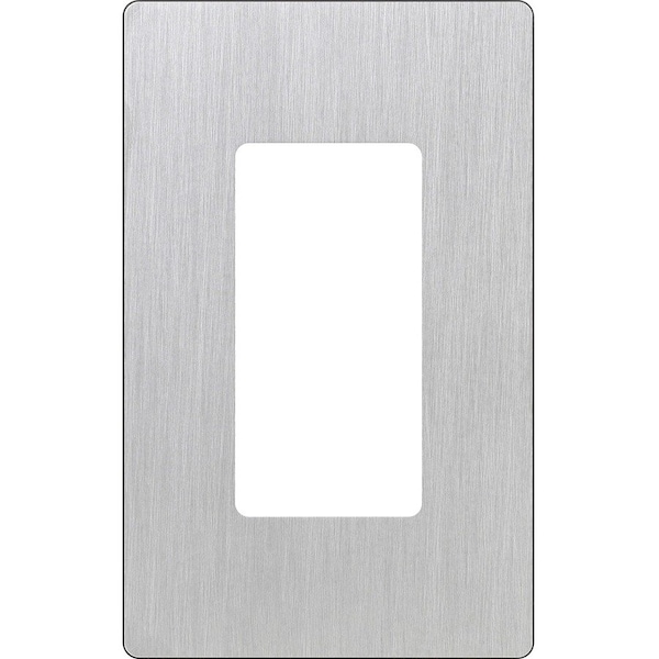 Lutron Designer Wall Plates, Number of Gangs: 1 Plastic, Satin Finish, Stainless Steel CW-1-SS - main