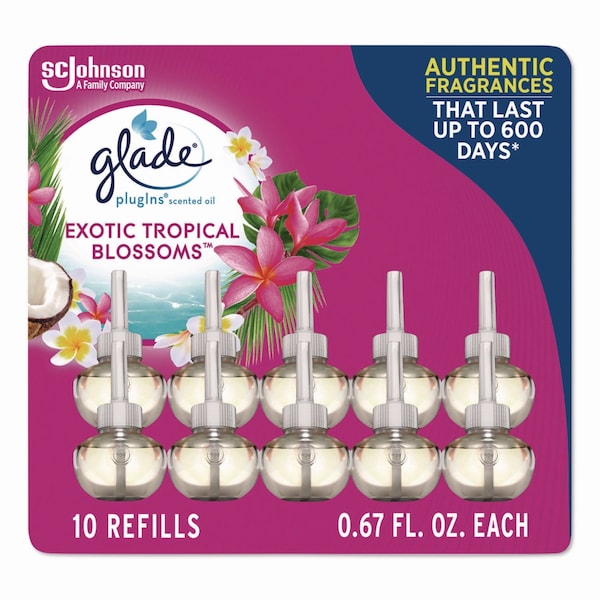 Glade Plugin Scented Oil Refill, Exotic Tropical Blossoms, 0.67 oz, 10PK 379210 - main