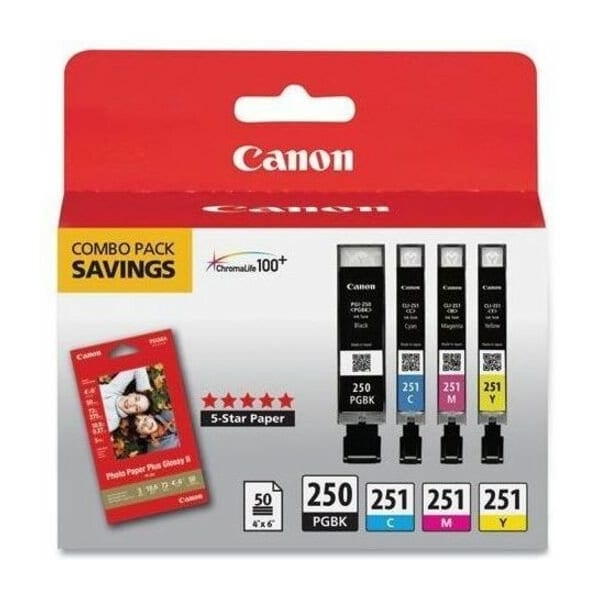 Canon Ink Cartridge, Pgi-250 Black, Combo, PK4 6497B004 - main