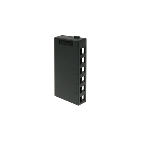 Leviton 6-Port Surface Mount Unloaded, Quickport, Black 41089-6EP - main