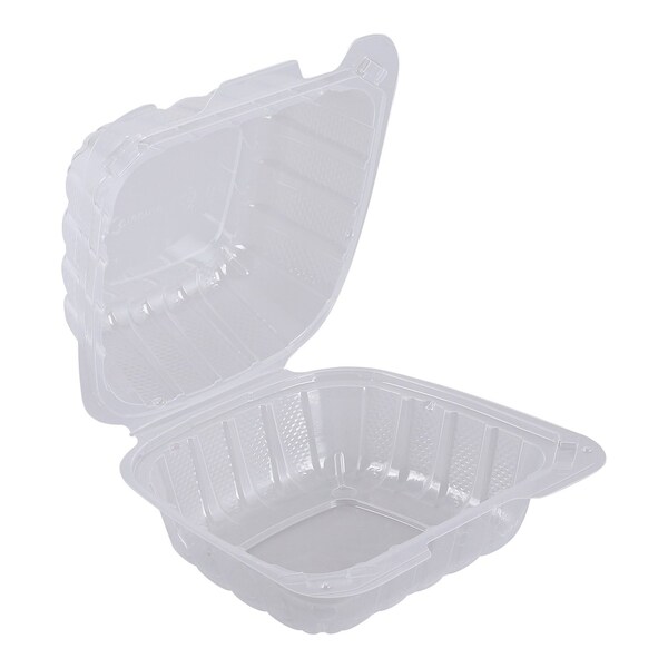 Empress PP Hinged Container Vented Clear 6 in x 6 in 1 Compartment, 300PK ECLPPHL-66 - main