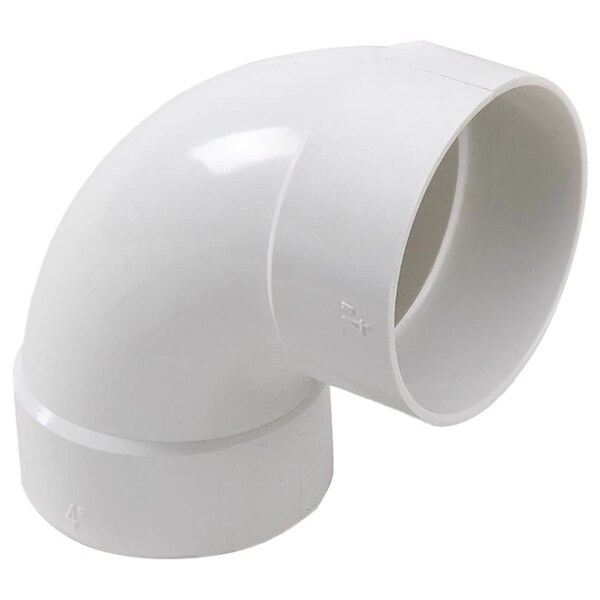 Plastic Trends NDS Schedule 35 4 in. Hub each X 4 in. D Hub PVC Elbow 1 pk 41P0 - main