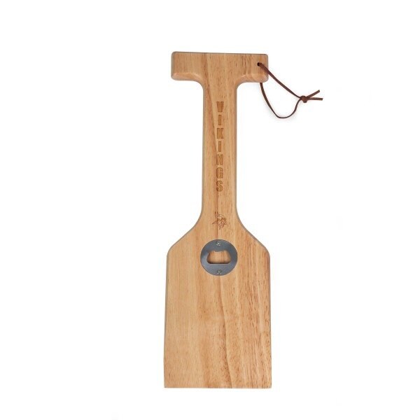 Picnic Time Family Of Brands Minnesota Vikings - Hardwood BBQ Grill Scraper with Bottle Opener, (Parawood) 871-00-505-183-2 - main
