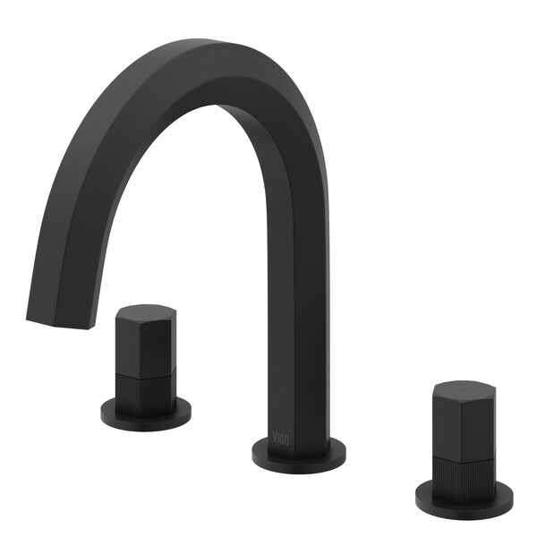 Vigo Hart Two Handle Three-Hole Widespread Bathroom Faucet in Matte Black VG01303MB - main