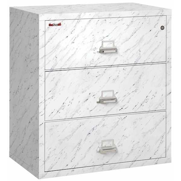 Fireking 3 Drawer, 1 Hr Fire & impact rated, 38" wide lateral Calcutta Marble 3-3822-CMA - main